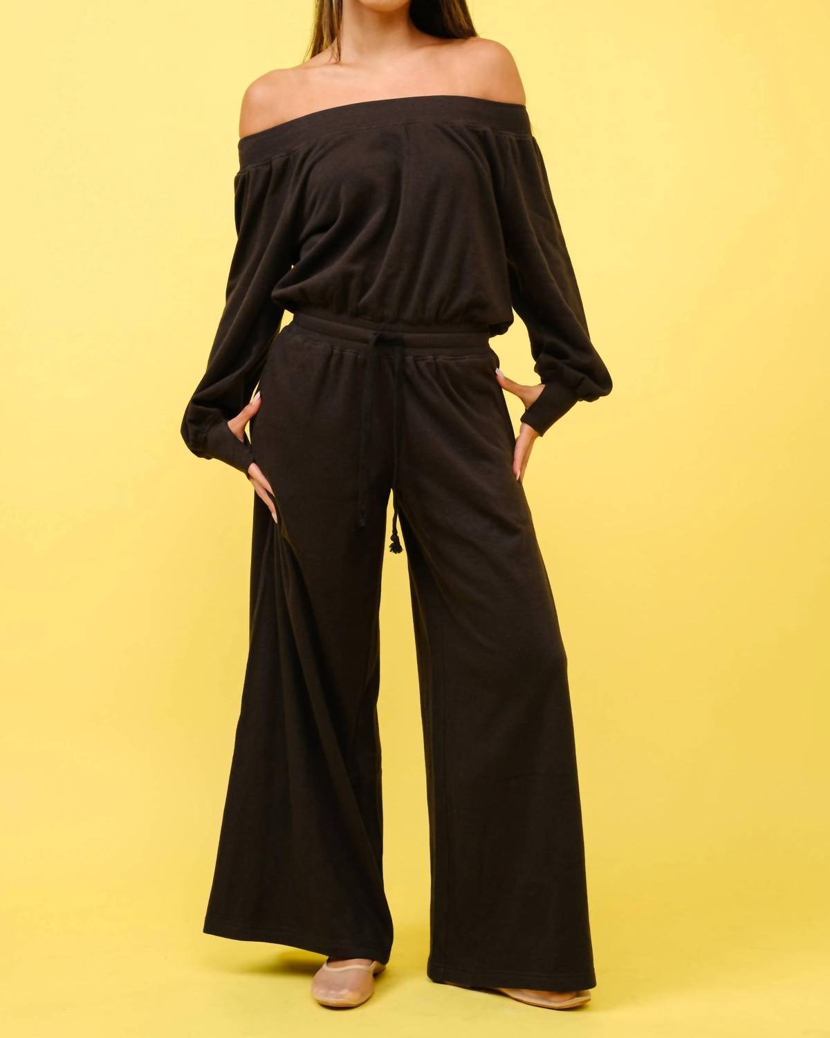Signature8 - French Terry Off Shoulder Jumpsuit