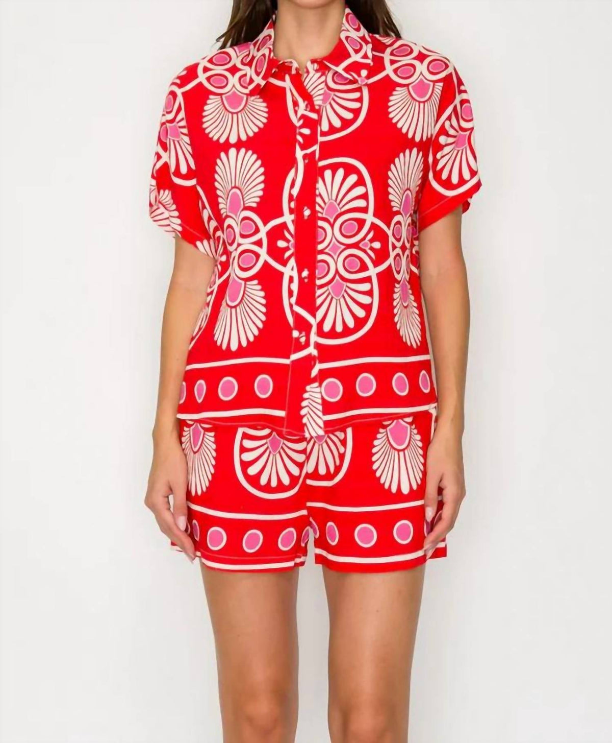 Meet Me In Santorini - Festival Medallion Top & Short Set