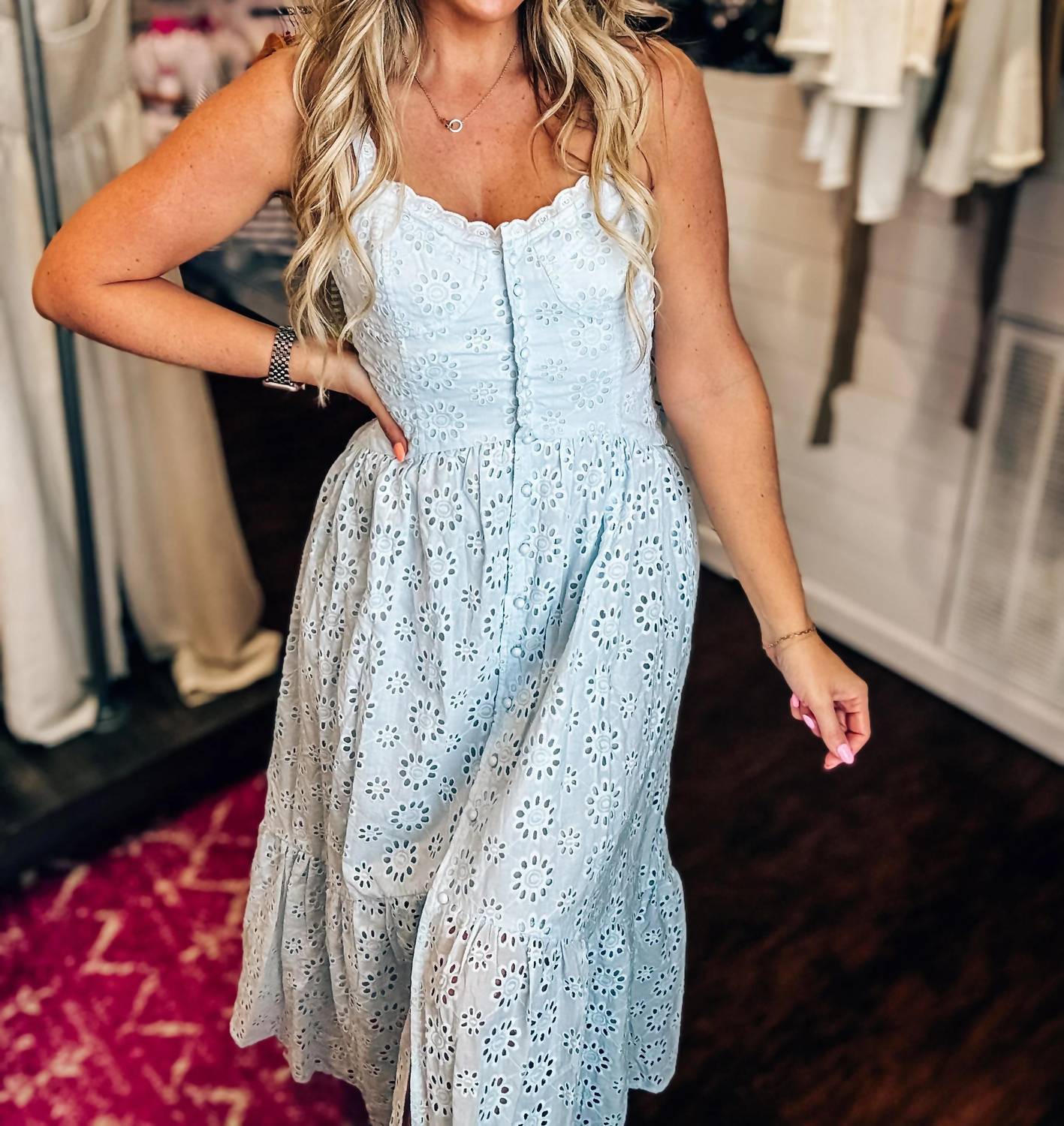 In-Loom - Sweet Breeze Eyelet Maxi Dress