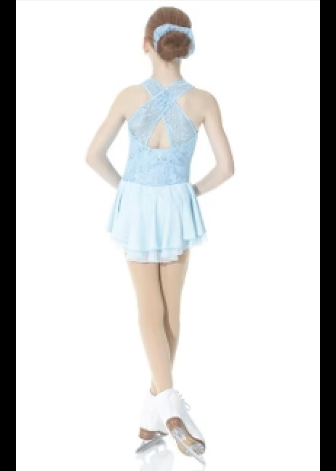 Mondor - Sequin Lace Cross Back Tank Skate Dress
