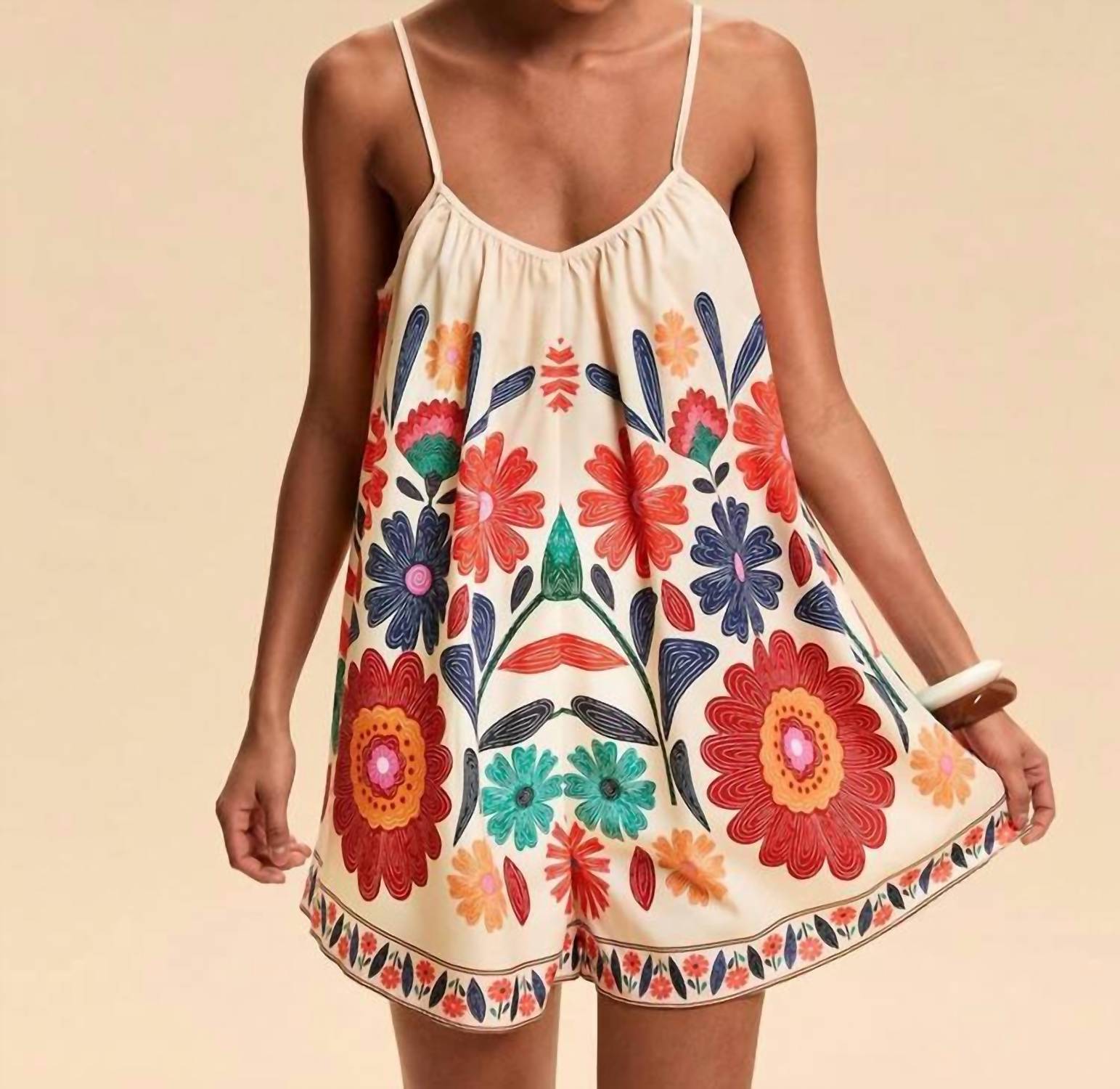 Leto - Woven Floral Print Loose Romper