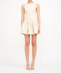 Sofie the Label Madelyn Drop-waist Mini Dress in natural - women's dress