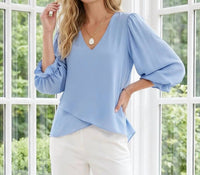 Karen Kane - Layered Sleeve Asymmetric Top