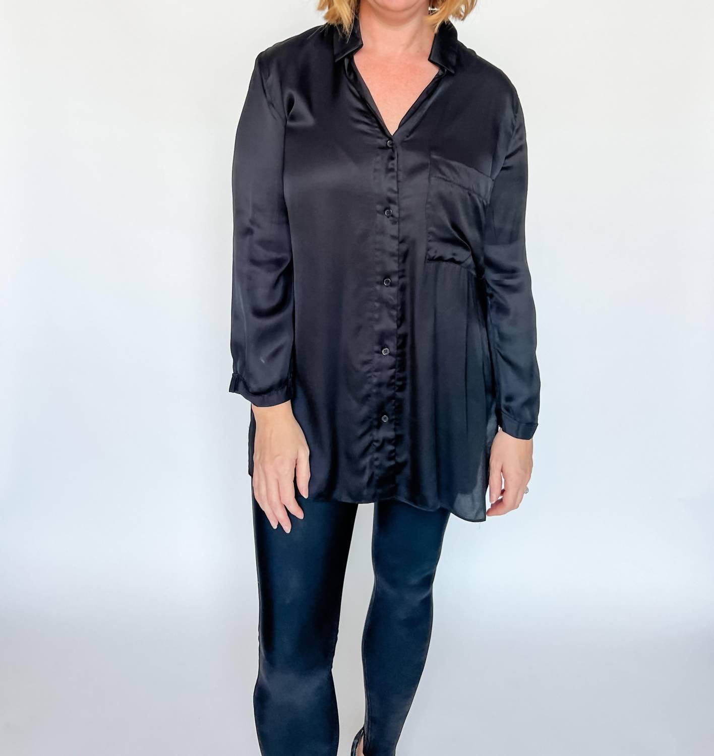 Dress Forum - Highly Favored Long Satin Shirt