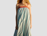 Aston Studio Daya Maxi Dress in cherry stripe - women's dress - detail view