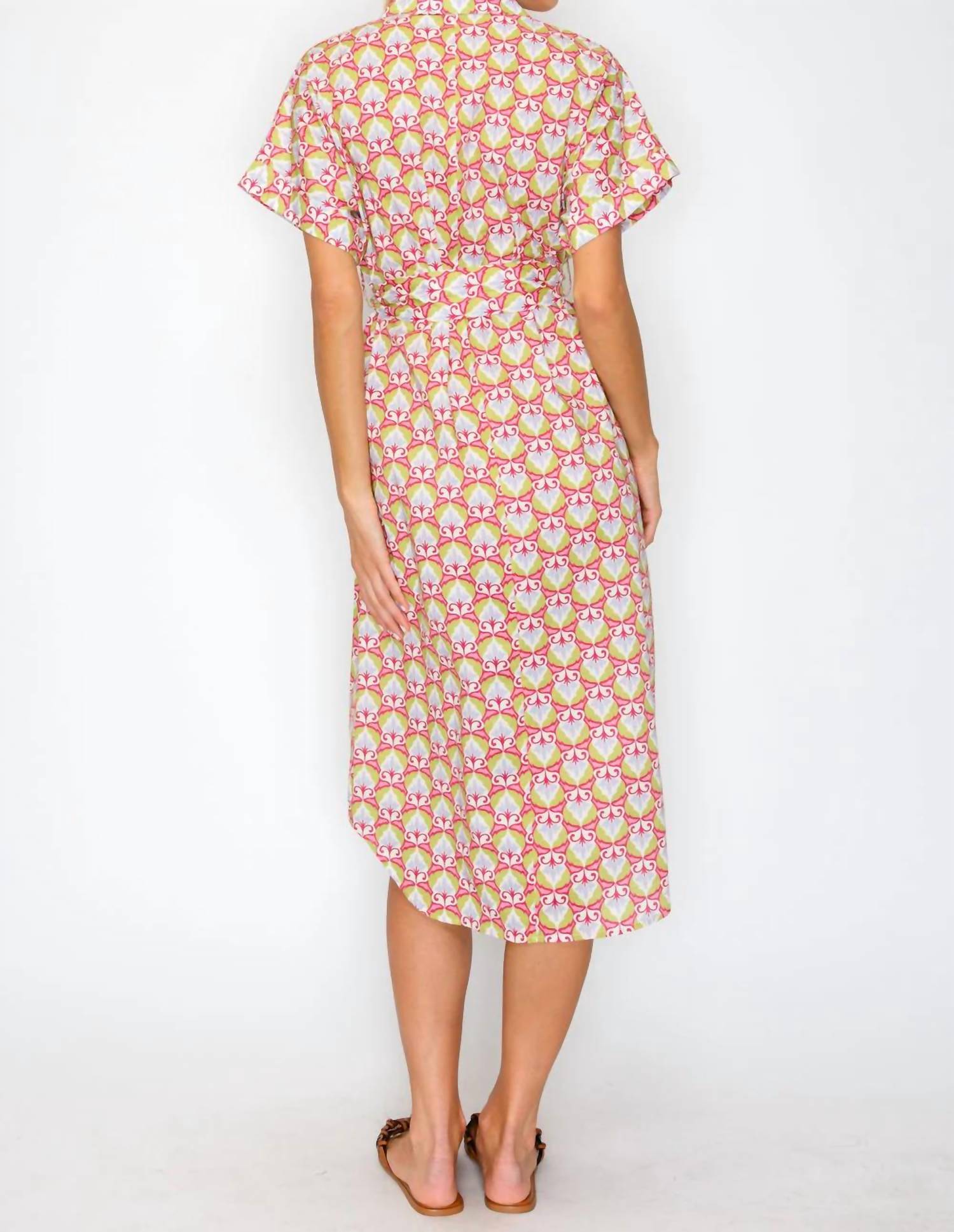 Meet Me In Santorini - Mythic Petals Shirt Dress