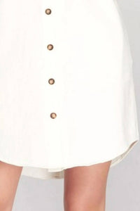 She + Sky - Folded Cuff Button Down Dress
