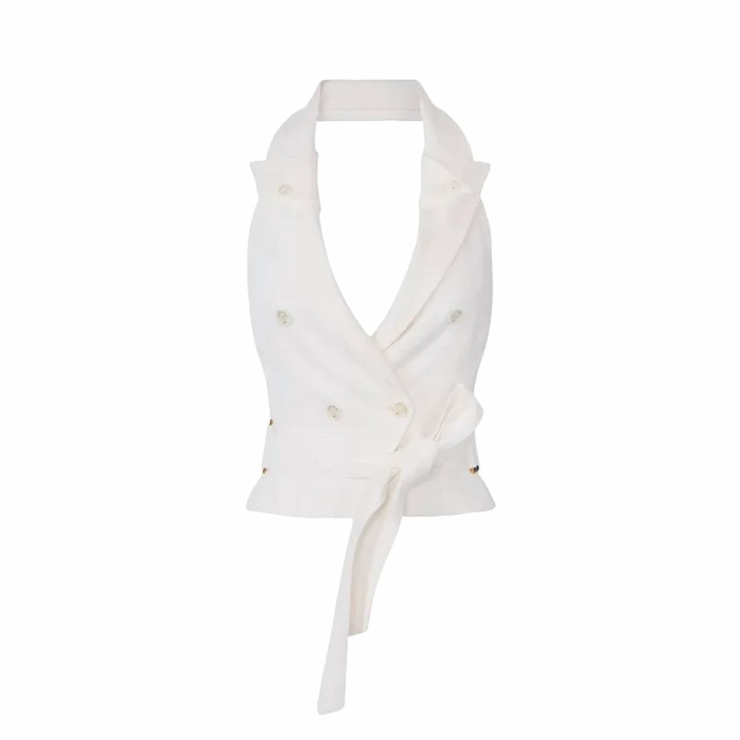 Elisabetta Franchi - Halter double breasted vest with belt