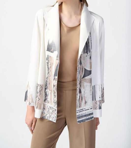 Joseph Ribkoff - PATCHWORK SUEDE JACKET WITH FOIL PRINT ACCENTS