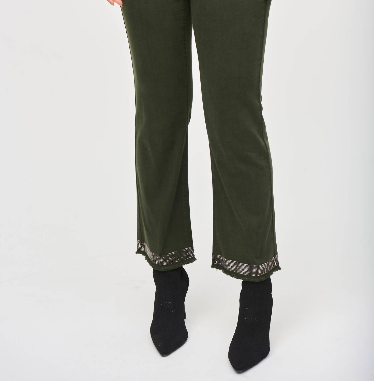 Joseph Ribkoff - Denim Straight Pants With Frayed Hem
