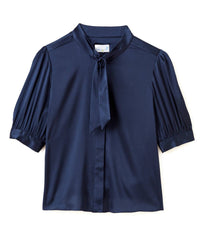Cartolina Nantucket Peggy Short Sleeve Blouse in midnight blue 1 - women's blouse - view 4