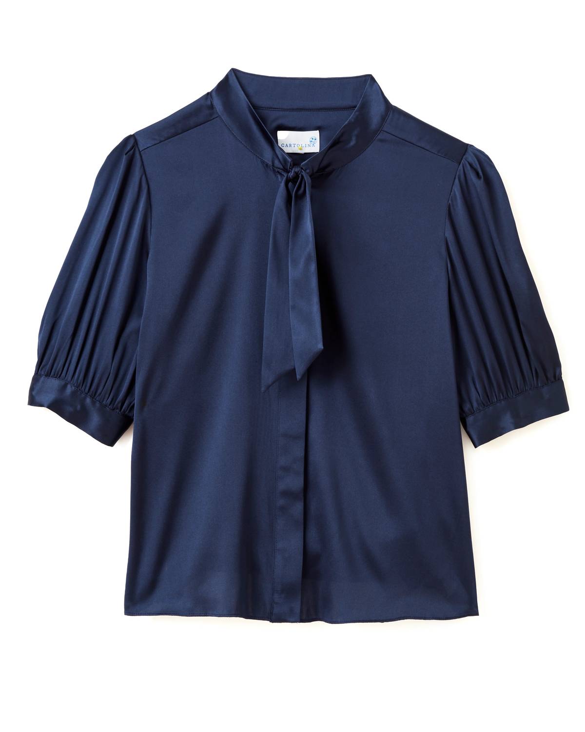 Cartolina Nantucket Peggy Short Sleeve Blouse in midnight blue 1 - women's blouse - view 4