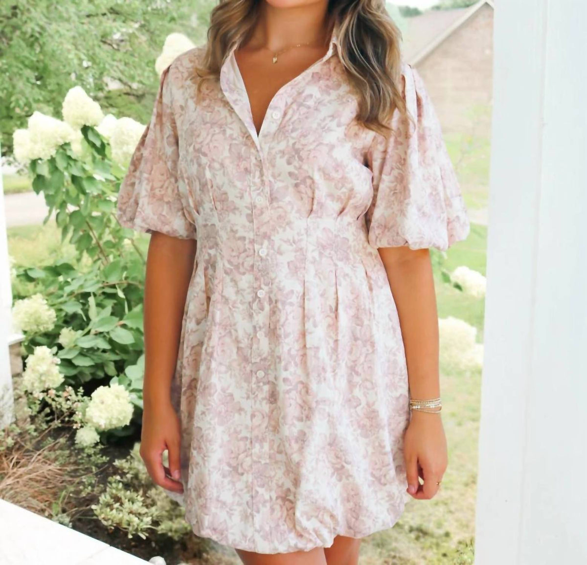 Olivaceous - Bashful Bubble Hem Mini Dress
