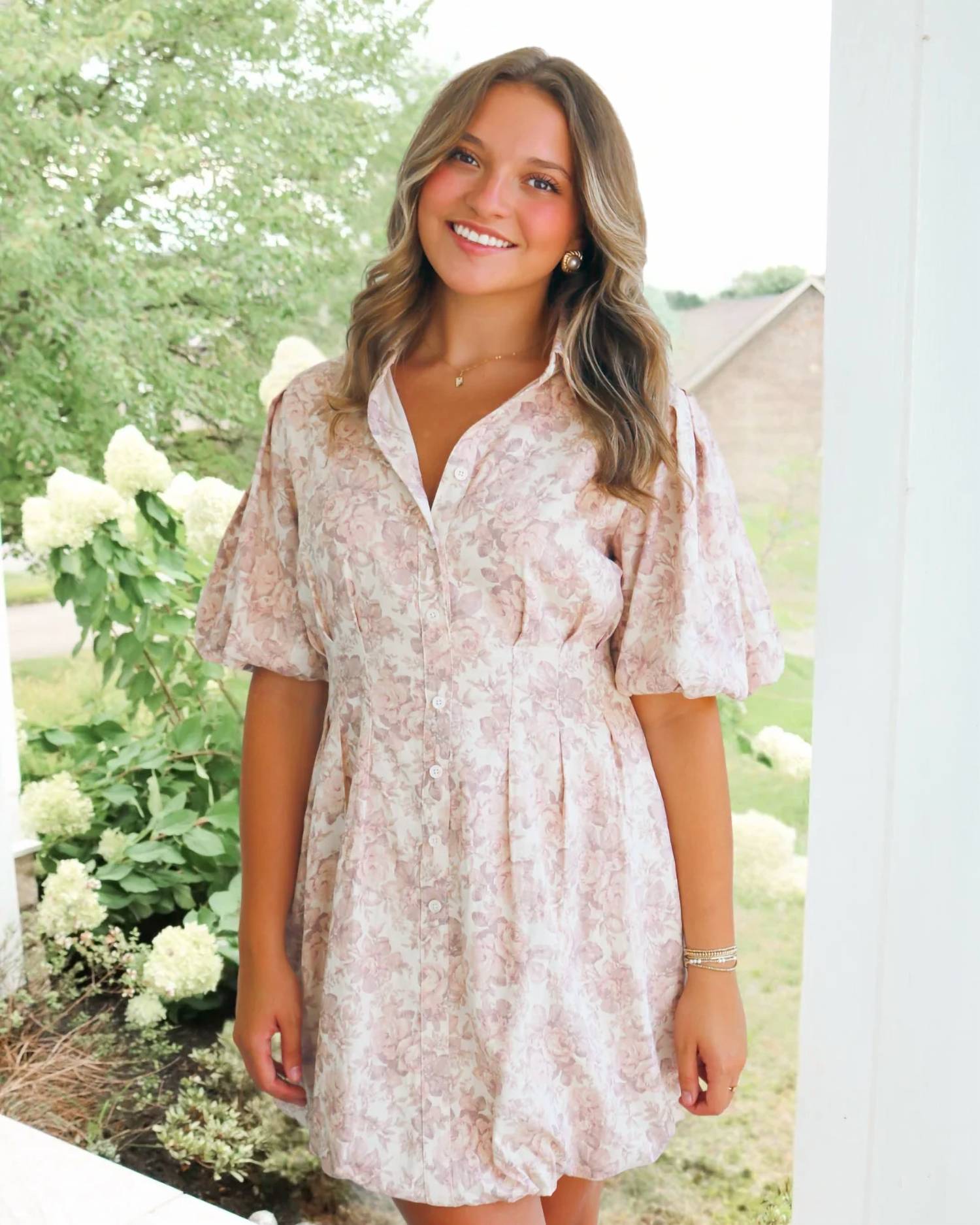 Olivaceous - Bashful Bubble Hem Mini Dress