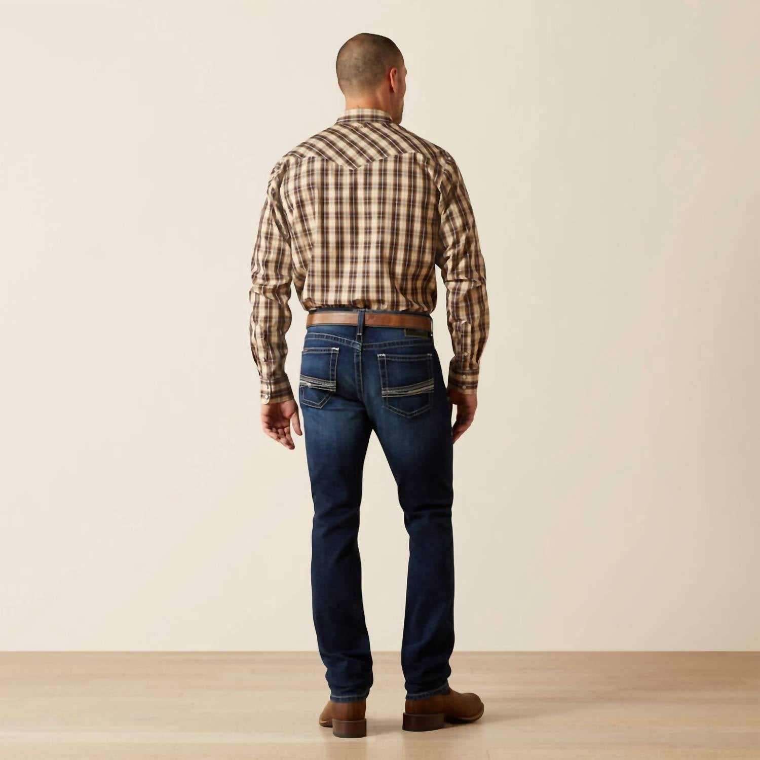 ARIAT M8 Modern Jason Slim Leg Jeans in salton - men's jeans - detail view