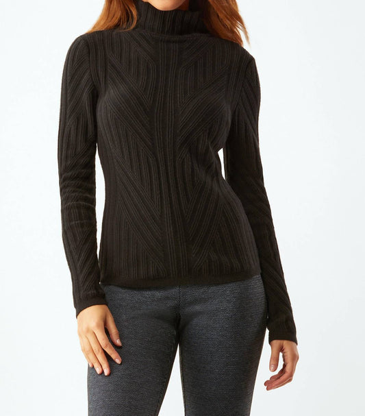 Ecru - TRAVELLING RIB MOCK NECK TOP