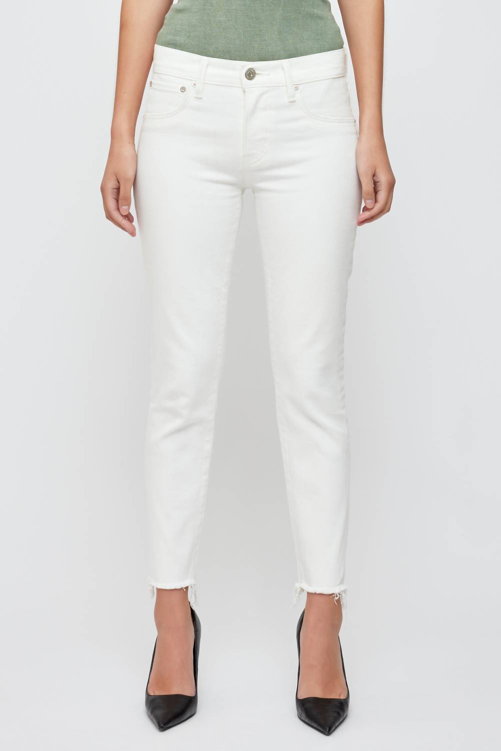 Moussy Calvert Skinny Jeans in white - women's jeans