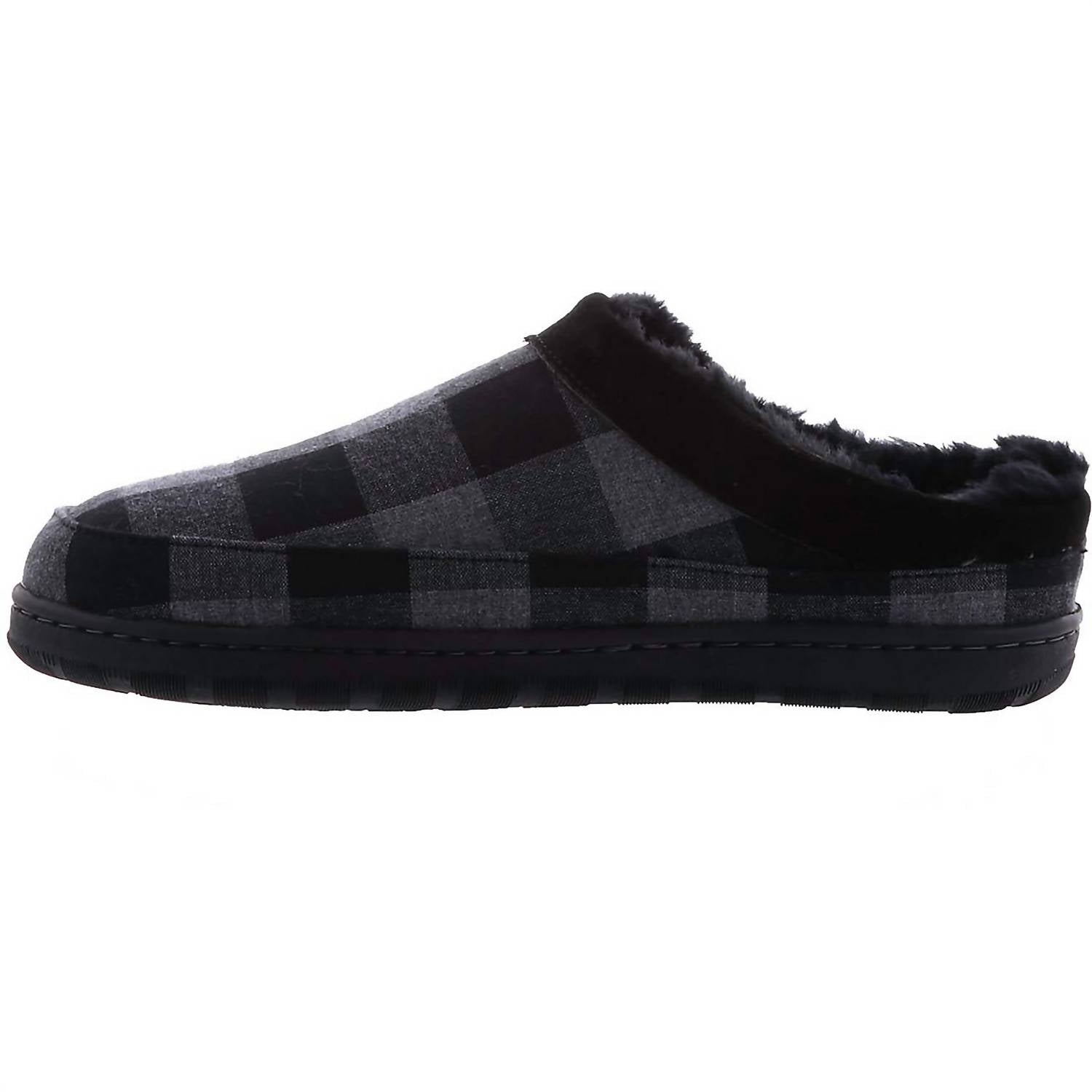 Lamo Men's Julian Clog Ii Slipper in charcoal plaid - men's loafer - detail view