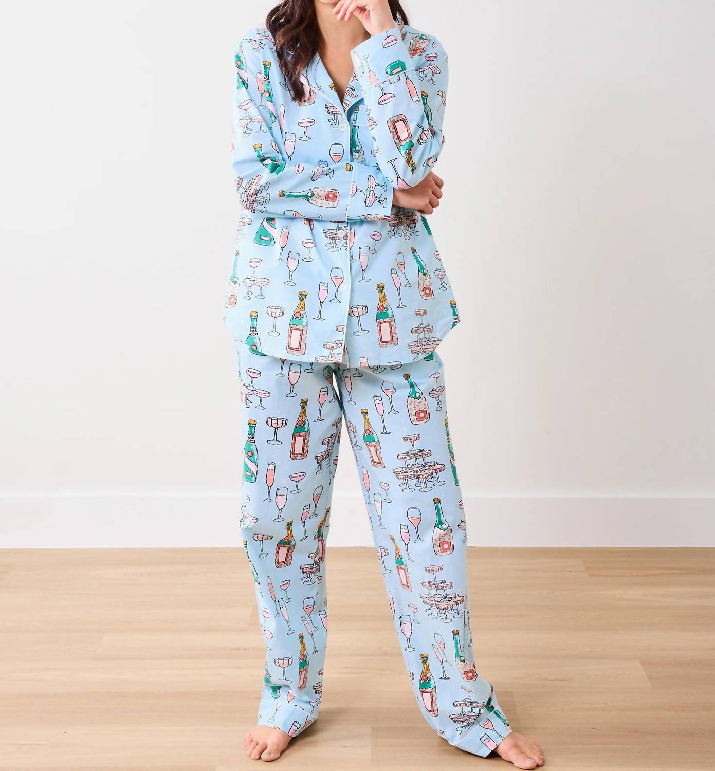 Printfresh - Champagne Tower Long Pajama Set