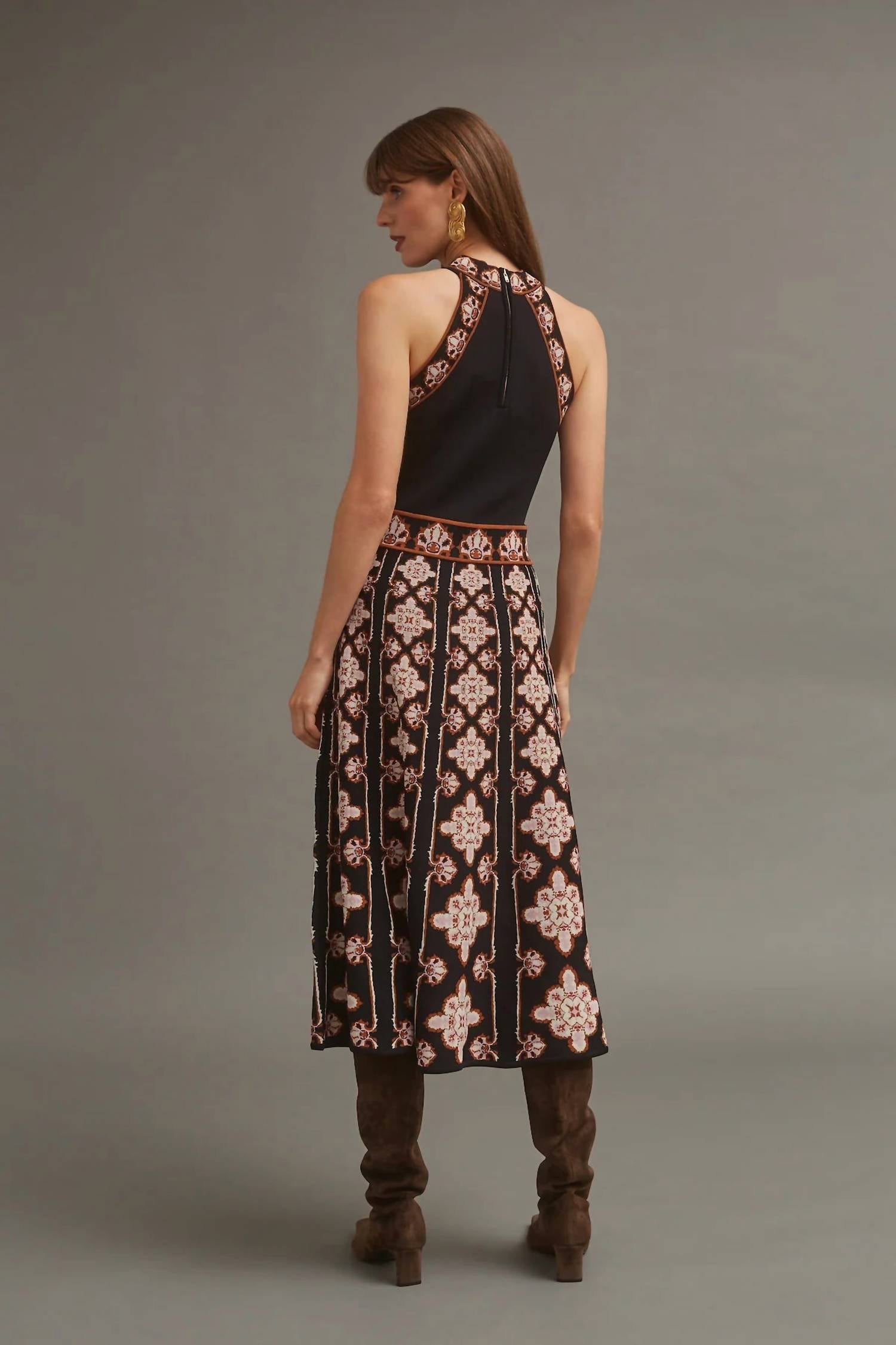 Cara Cara Sandrinna Dress in vintage scarf black - women's dress - alternate view