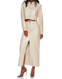 LUCY PARIS Danica Midi Skirt in ivory - women's skirt - alternate view