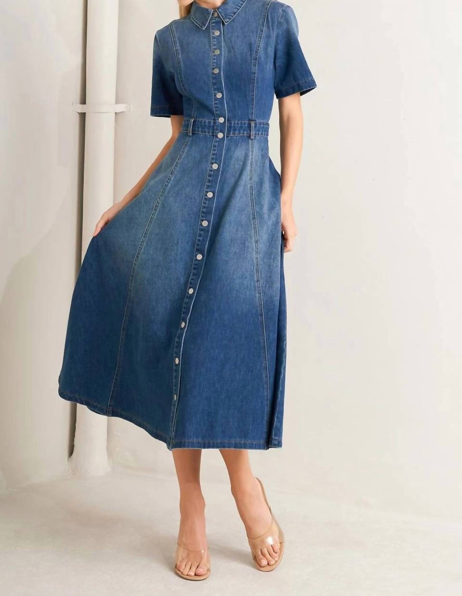 Flying Tomato - Underwood Denim Dress