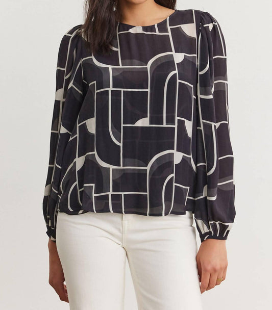 Velvet By Graham & Spencer - Bauhaus Print Desta Blouse