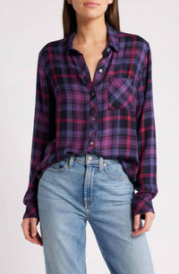 Rails Hunter Shirt in aubergine magenta - women's shirt