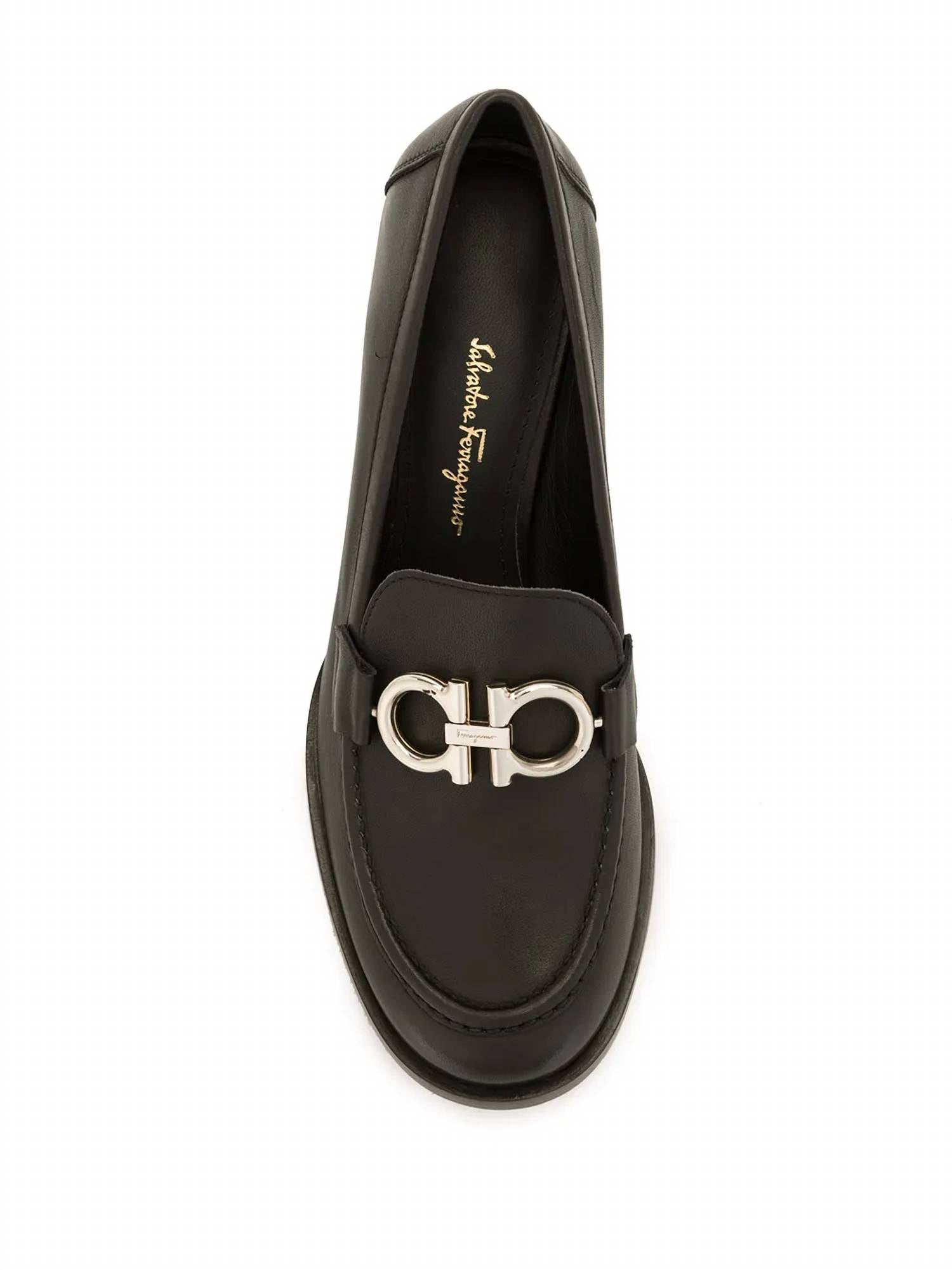 Salvatore Ferragamo - Women's Gancini Buckle Chunky Heel Loafers