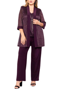 R&M Richards - Sleeveless Top And Loose Pants With Matching Jacket Set
