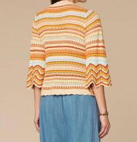 Democracy - Crochet Stripe Bell Sweater