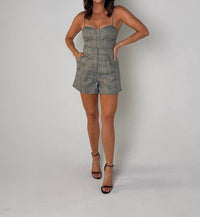 Karina Grimaldi Taylor High Waisted Shorts in plaid - women's shorts - alternate view