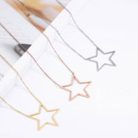 Harper & Jewels Women's Stars Hollow Necklace in rose gold - women's jewelry - detail view