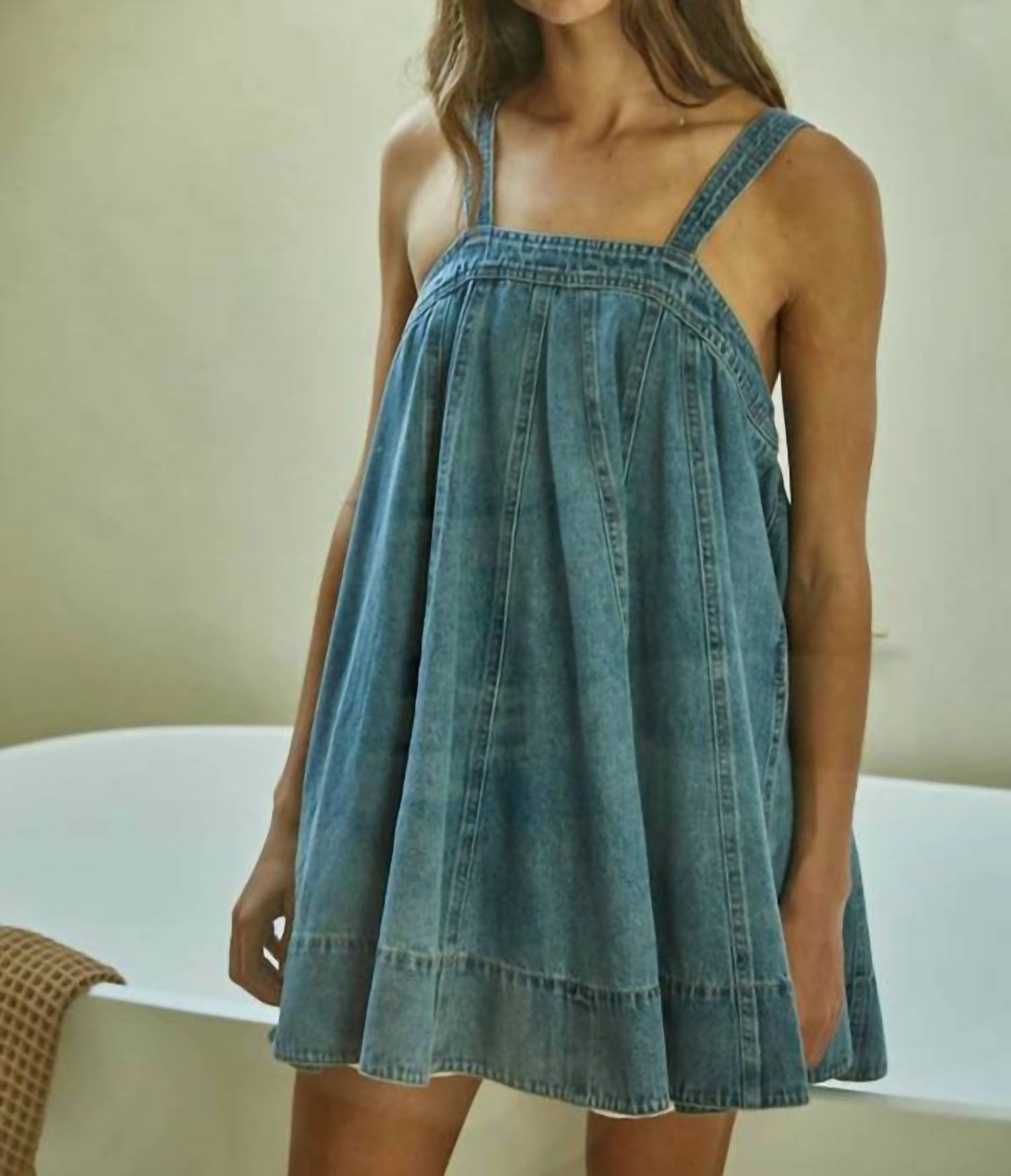 By Together - Darling Maxwell Mini Dress With Side Pockets And Back Tie Strap Detail