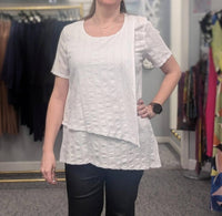 Focus Fashion - Twist Mesh Jaquard Double Layer Top