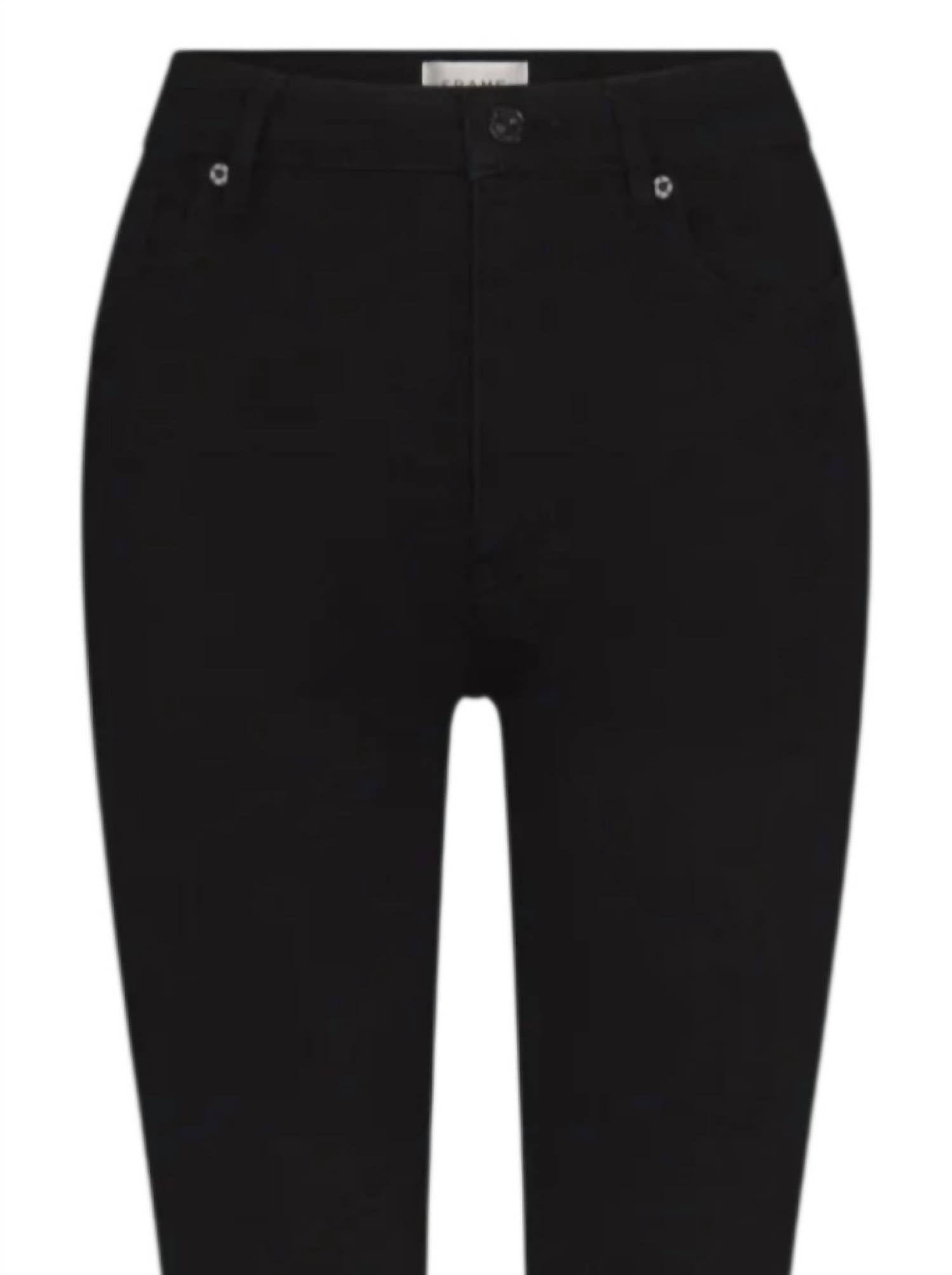 FRAME Women's Reboot High Rise Jeans in black - women's jeans - detail view