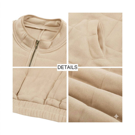 Sweet As A Peach - Quilted Zip-up Jacket