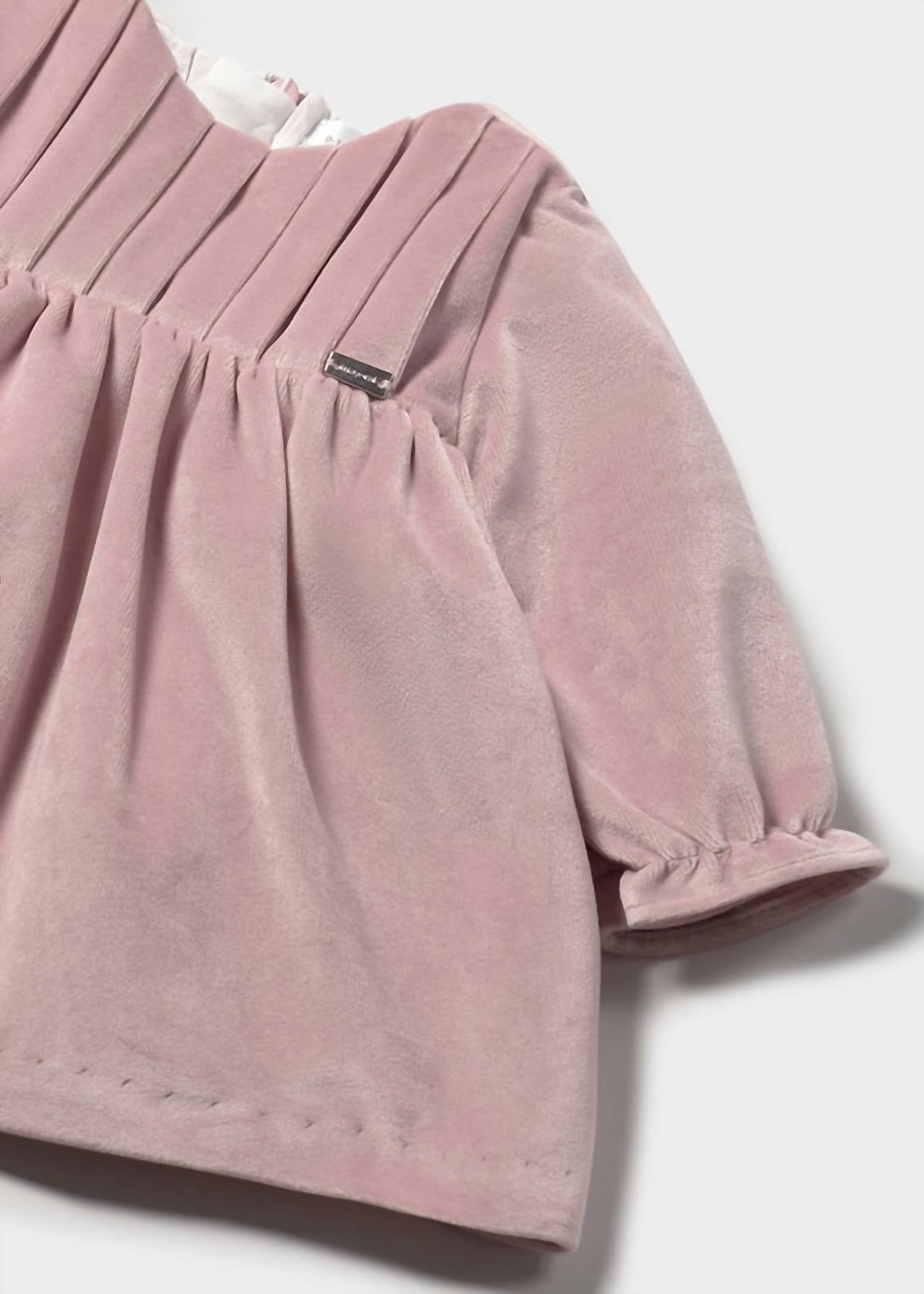 Mayoral Baby's Velvet Dress in pink - kids' dress - alternate view