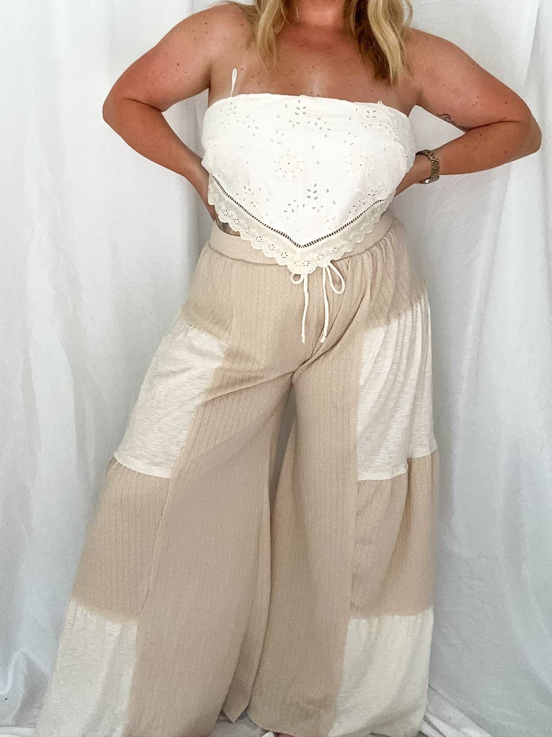 Bucketlist - Women's Sun Chaser Color-block Wide Leg Pants