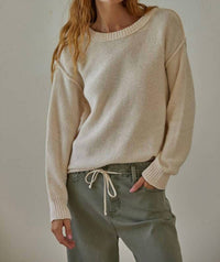 By Together - Crew Neck Long Sleeve Pullover Top
