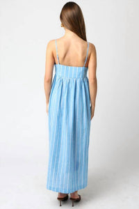 Olivaceous - Oliva Birdie Stripe Maxi Dress