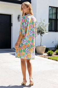 Dear Scarlett - Floral Print Shirred Tiered Dress