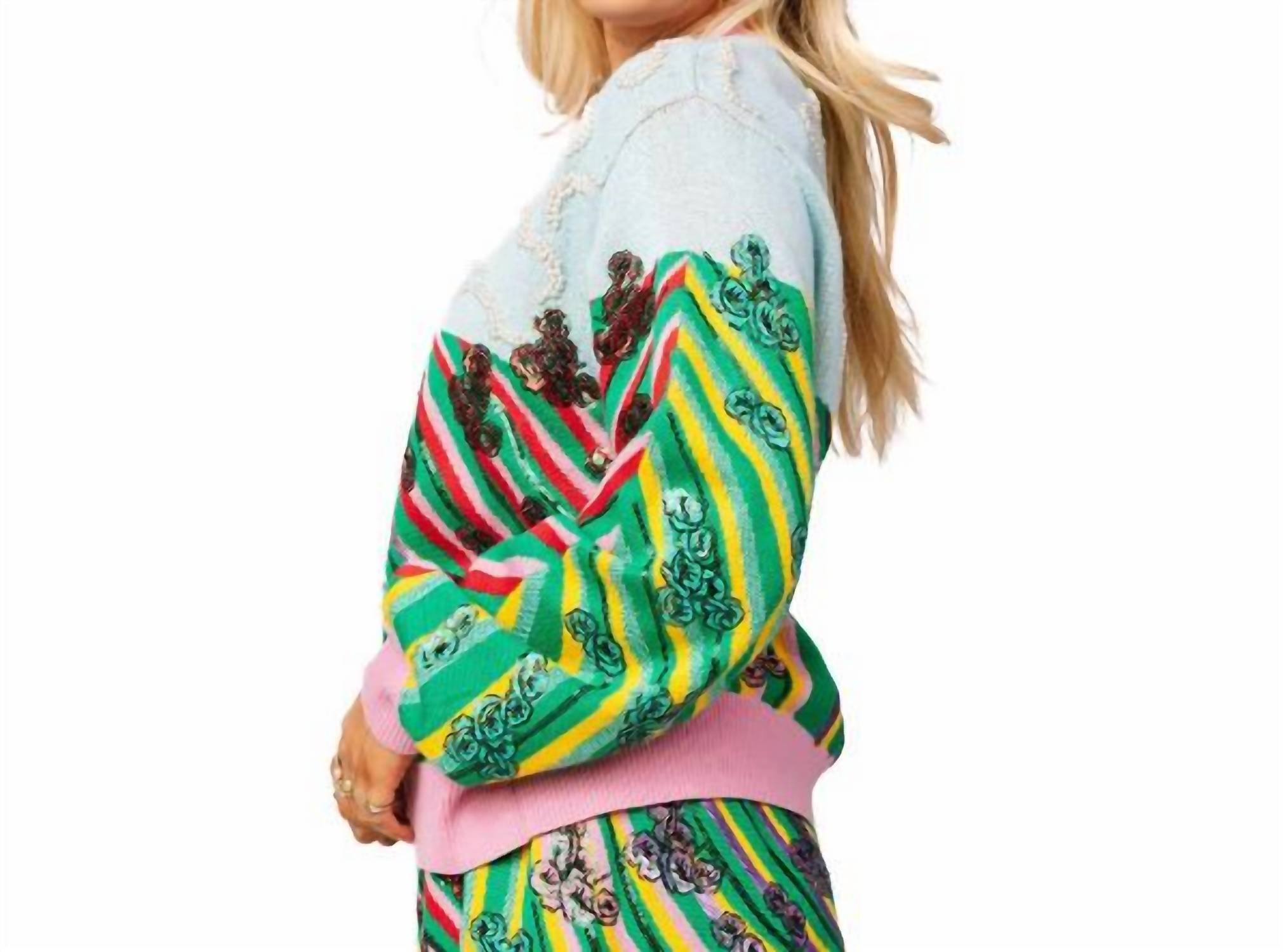 QUEEN OF SPARKLES Oz Brick Road Cardigan in yellow - women's cardigan - alternate view