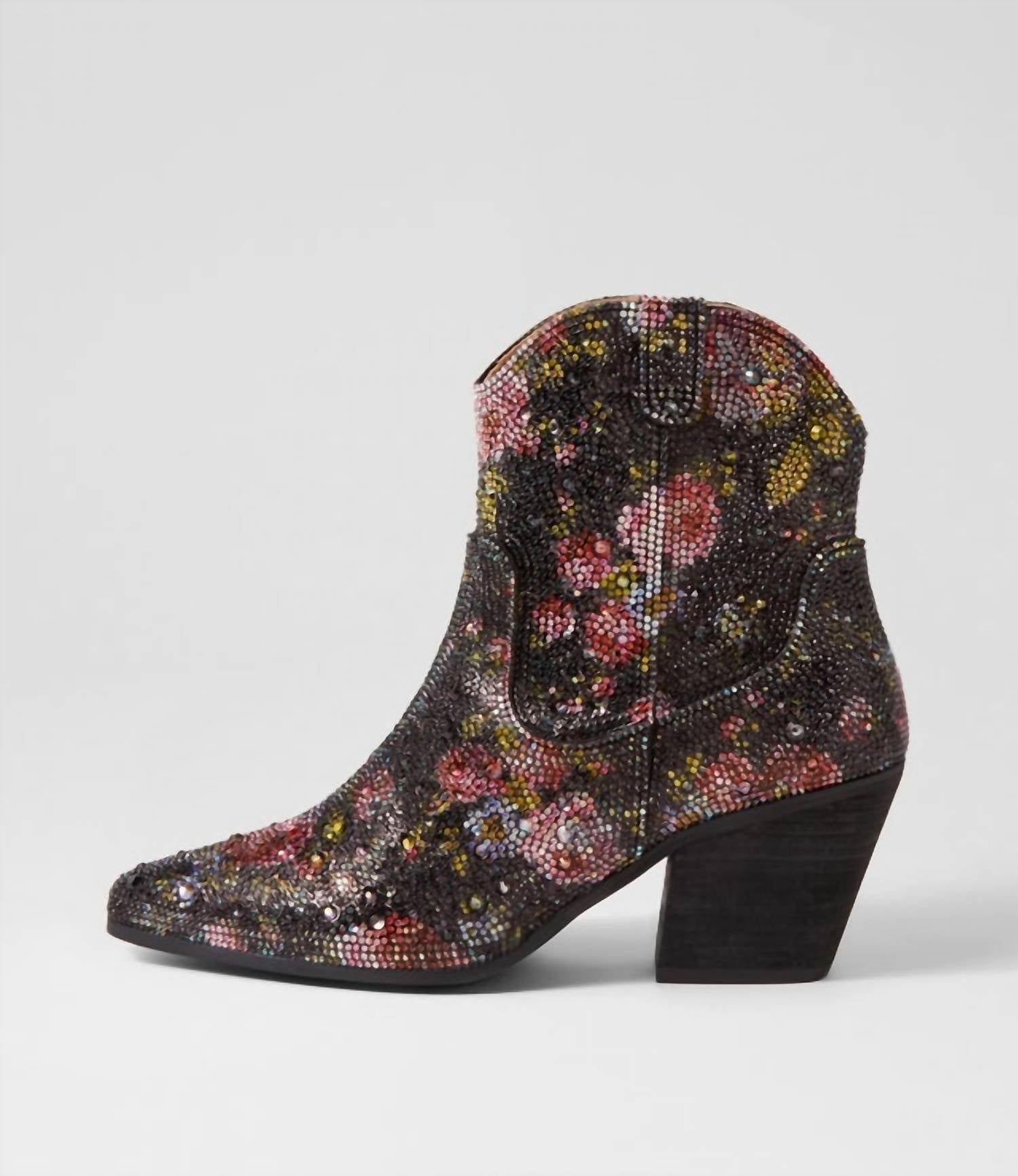 Django & Juliette - Women's Wagon Jewel Fabric Ankle Boots