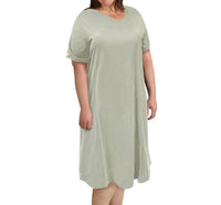 On The Plus Side - Cotton Ultra Soft Short Sleeve Sleep Tee - Plus