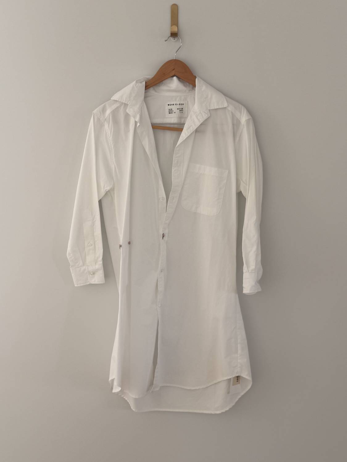 CISSA Women's Button Down Mini Dress in optic white - women's dress