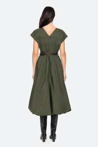 SEA Sullivan Bubble Midi Dress in ivy - women's dress - alternate view