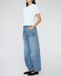 Tibi Serviette Baby Tee in white - women's t-shirt - detail view