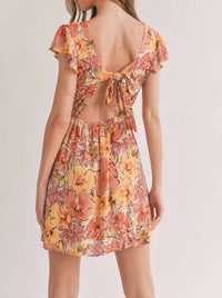 Sage The Label - Floral Tie Back Mini Dress