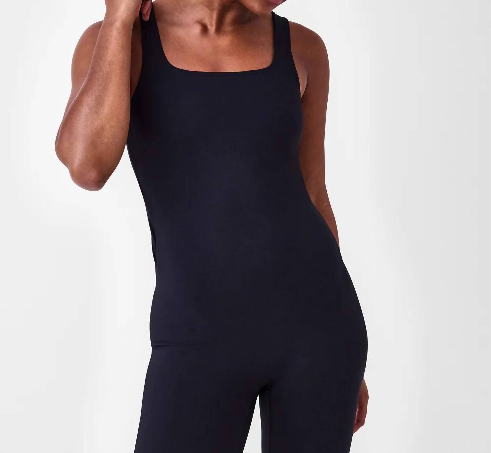 Spanx Spanxshape™ Booty Boost® Flare Jumpsuit in very black - women's pants - alternate view